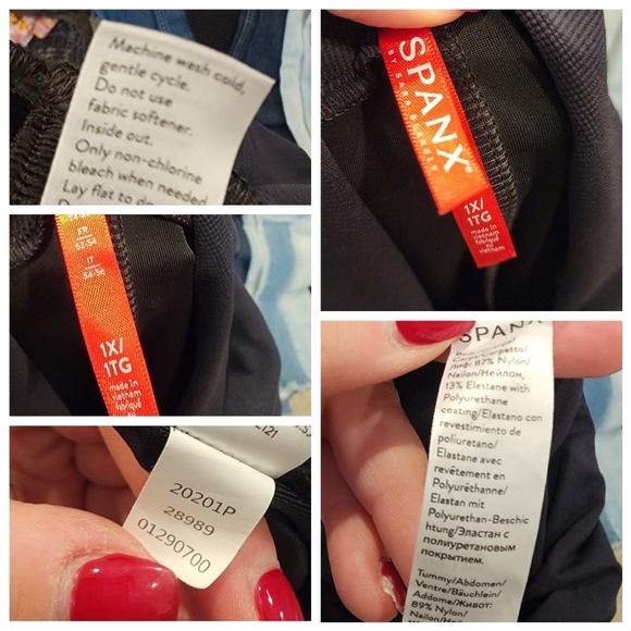 Spanx Mama Maternity Black Faux Leather Leggings Size 1X Vegan Leather Stretchy - Picture 2 of 16